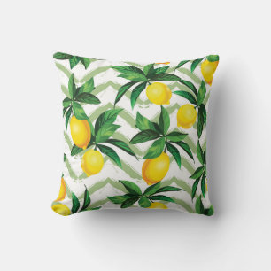 Cojín Decorativo Lemon zigzag: patrón pintado a mano.