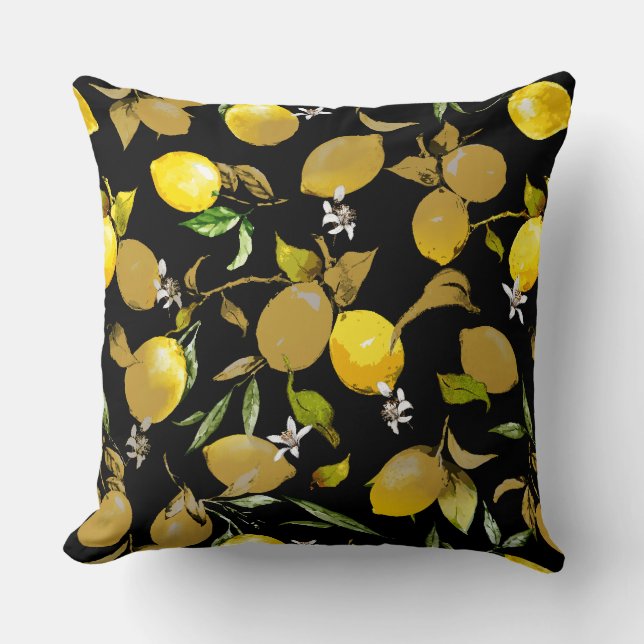 Cojín Decorativo Lemones acuarelas 30 (Anverso)