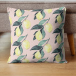 Cojín Decorativo Lemones acuarelas y hojas patrón amarillo Seamless<br><div class="desc">Lemones acuarelas y hojas patrón amarillo Seamless</div>
