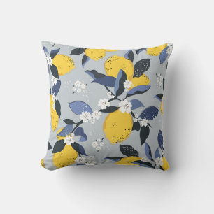 Cojín Decorativo Lemones coloridos: Patrón floral de cítricos