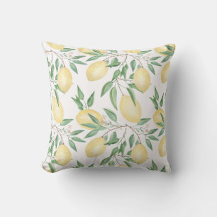 Cojín Decorativo Lemones de color de agua fruta naturaleza cítrico 