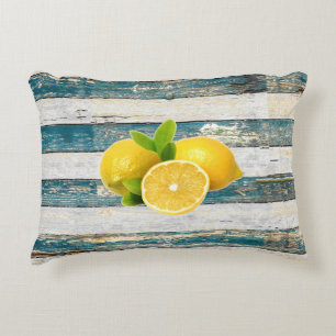 Cojín Decorativo Lemones Rústicos (Azul)