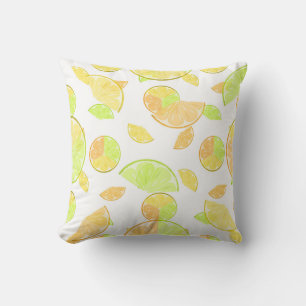 Cojín Decorativo lemons lime naranja rodajas de fruta naturaleza cí