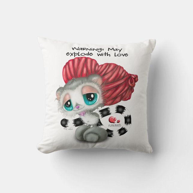 Cojín Decorativo Lemur Surprise Love - Cozy Whisper Hand-Art (Anverso)