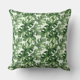Cojín Decorativo Leña tropical de monstera verde