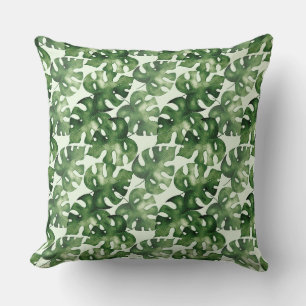 Cojín Decorativo Leña tropical de monstera verde