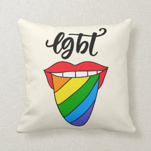 Cojín Decorativo Lengua arcoiris LGBT