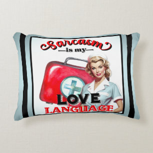 Cojín Decorativo Lenguaje de amor para enfermera pequeña Pinup_