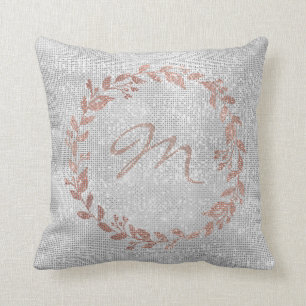 Cojín Decorativo Lentejuela color de rosa rosada de la guirnalda de