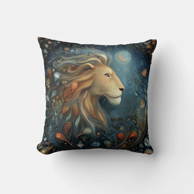 Cojín Decorativo Leo Lion Zodiac Astrology Celestial Birthday (Anverso)