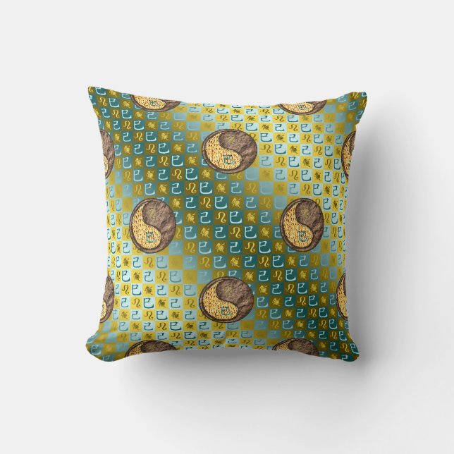 Cojín Decorativo Leo & Serpiente de Tierra (Anverso)
