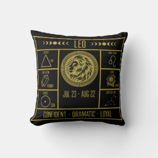 Cojín Decorativo Leo Zodiac Fun Facts Horoscope Astrología Pillow