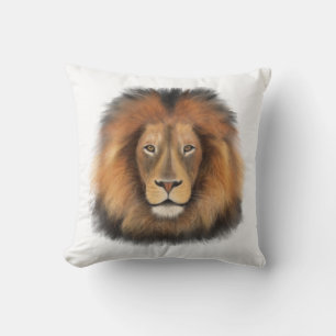 Cojín Decorativo león acuarela Leo rey safari animal selva gato