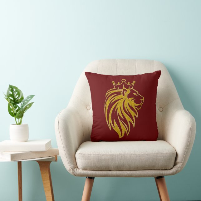 Cojín Decorativo León con corona - Estilo de oro 2 (Silla)