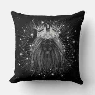 Cojín Decorativo León con luz estelar y monograma de la corona