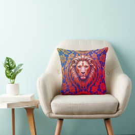 Cojín Decorativo León de flores 41 x 41 Poliéster