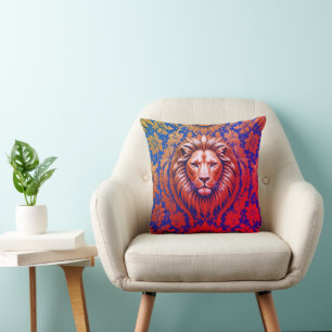 Cojín Decorativo León de flores 41 x 41 Poliéster