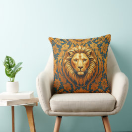 Cojín Decorativo León de flores 51 x 51 Algodón