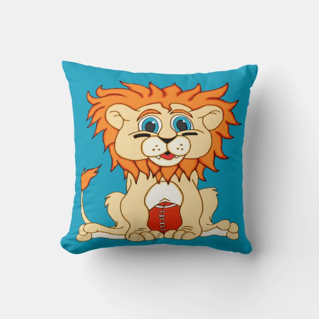 Cojín Decorativo León de fútbol (Anverso)