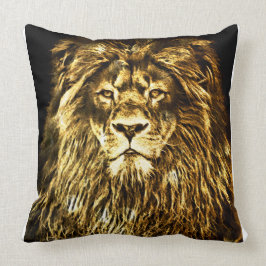 Cojín Decorativo León de oro majestuoso