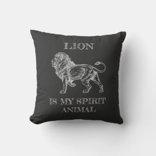 Cojín Decorativo León es mi espíritu Cita cómica animal