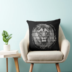 Cojín Decorativo León negro y blanco