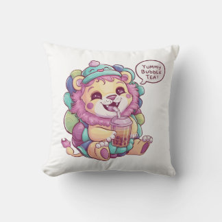 Cojín Decorativo León Personalizado Adorable: Acogedor, Kawaii Vibe