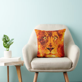 Cojín Decorativo León que inclina el arte digital