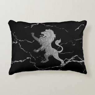 Cojín Decorativo León real plateado