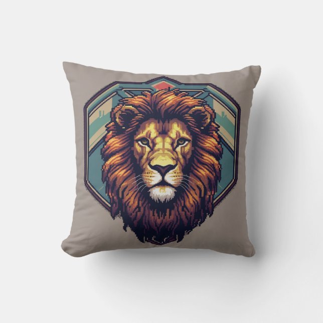 Cojín Decorativo León retro (Anverso)
