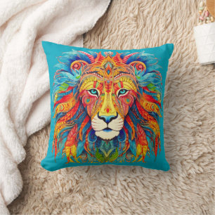 Cojín Decorativo León tribal majestuoso