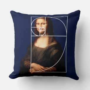 Cojín Decorativo Leonardo da Vinci Mona Lisa Secuencia de Fibonacci