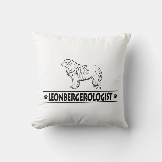 Cojín Decorativo Leonberger humorístico (Anverso)