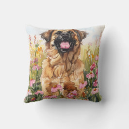 Cojín Decorativo Leonberger Watercolor Throw Pillow