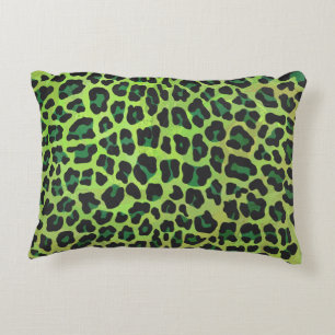 Cojín Decorativo Leopard Black and Green Print