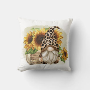 Cojín Decorativo Leopard Gnome Sunflowers