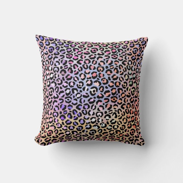 Cojín Decorativo *~* Leopard Gold Animal Print Black Spots (Anverso)