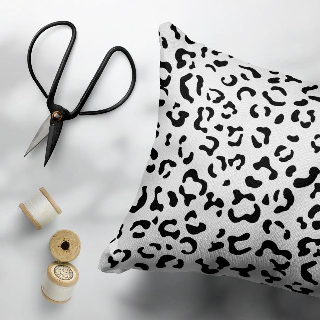 Cojín Decorativo Leopard Print, Leopard Spots, Negro Y Blanco (Subido por el creador)