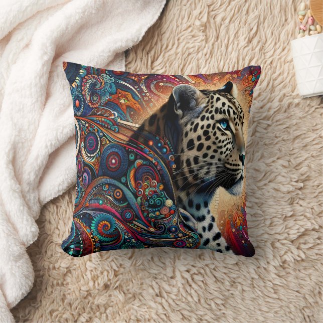 Cojín Decorativo Leopard Thrill: Rama audaz y aves (Manta)
