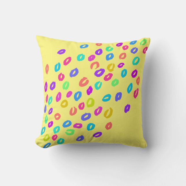 Cojín Decorativo Leopardo arcoiris Imprimir amarillo (Anverso)