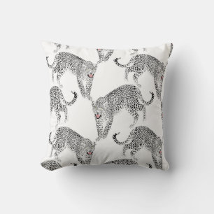 Cojín Decorativo Leopardo blanco negro
