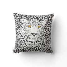 Leopardo blanco y negro en puntos