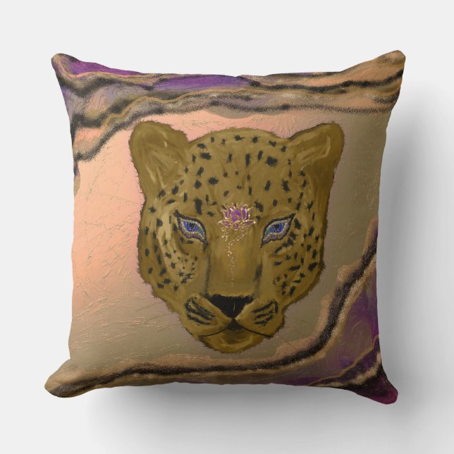 Cojín Decorativo Leopardo con Geode (Anverso)