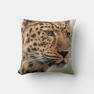 Cojín Decorativo Leopardo con los ojos verdes que pierden