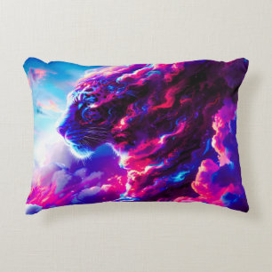 Cojín Decorativo Leopardo Cósmico Futurista Neon