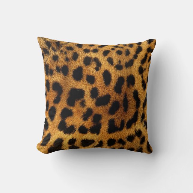 Cojín Decorativo leopardo de impresión animal de moda giratoria ele (Anverso)