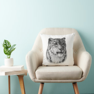 Cojín Decorativo Leopardo de la nieve de mano