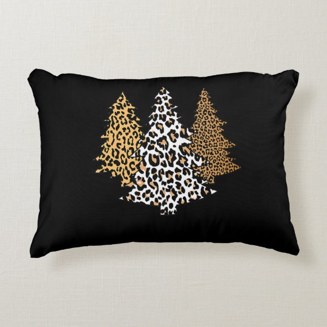 Cojín Decorativo leopardo de las navidades cheetah regalo de impres (Anverso)