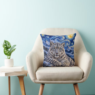 Cojín Decorativo Leopardo de las Nieves Noche Estrellada – Vida Sil