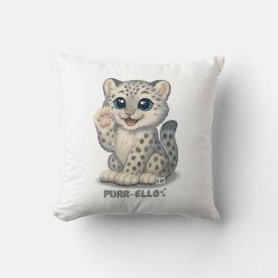 Cojín Decorativo Leopardo de las nieves - Purr-ello